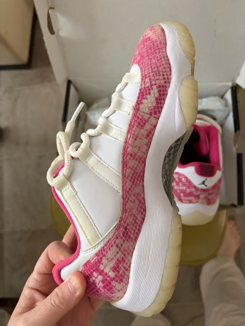 Jordan’s snakeskin women’s 8.5